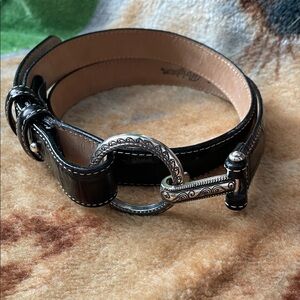 Brighton Black Leather Belt